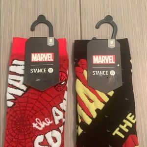 Stance marvel socks. Spider man and iron man.